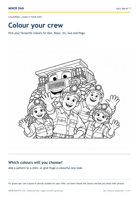 Preview of the Colour your crew printable.